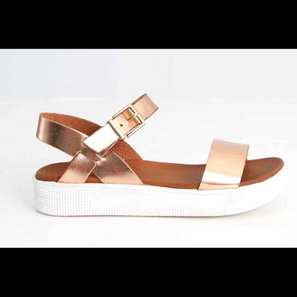 mia platform sandals rose gold